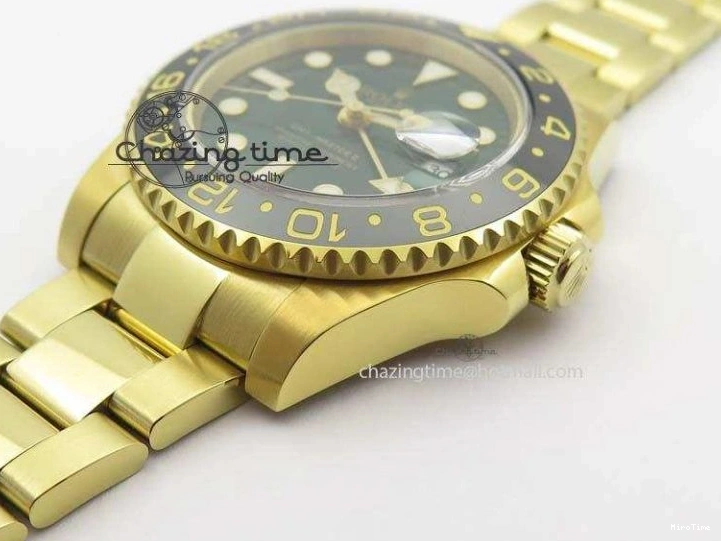 MiroTime 0216 SportInspired GMT-Master II 116718LN YG Bp-Maker Green Dial Ceramic Bezel On YG Bracelet A 3777